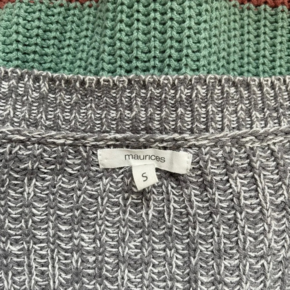 Maurices Multicolor Striped Button Front Henley Knit Sweater Small Women’s - Picture 10 of 12